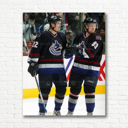 Sedin Twins rookie season Vancouver Canucks canvas print