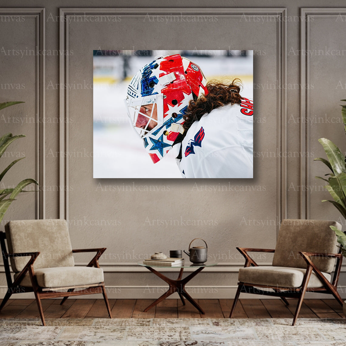 Hunter Shepard collector hockey canvas art