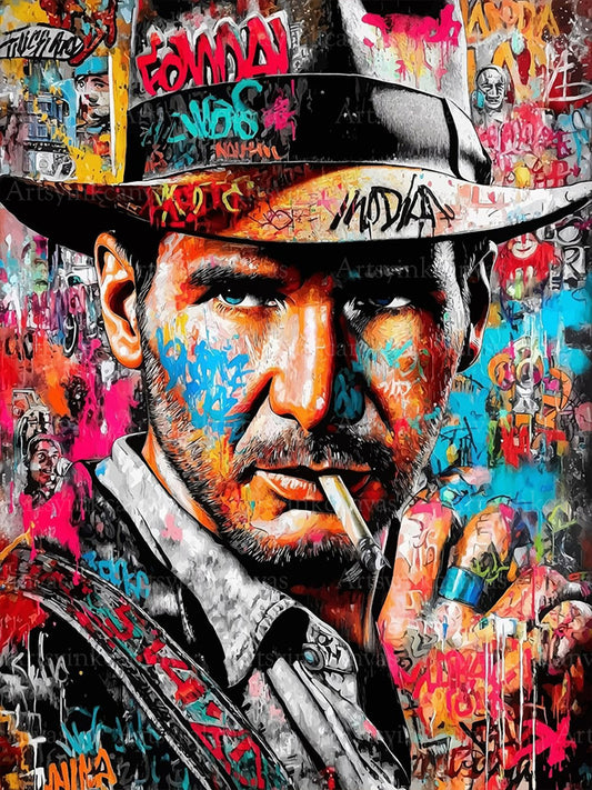 Indiana Jones The Adventurer's Legacy graffiti canvas wall art