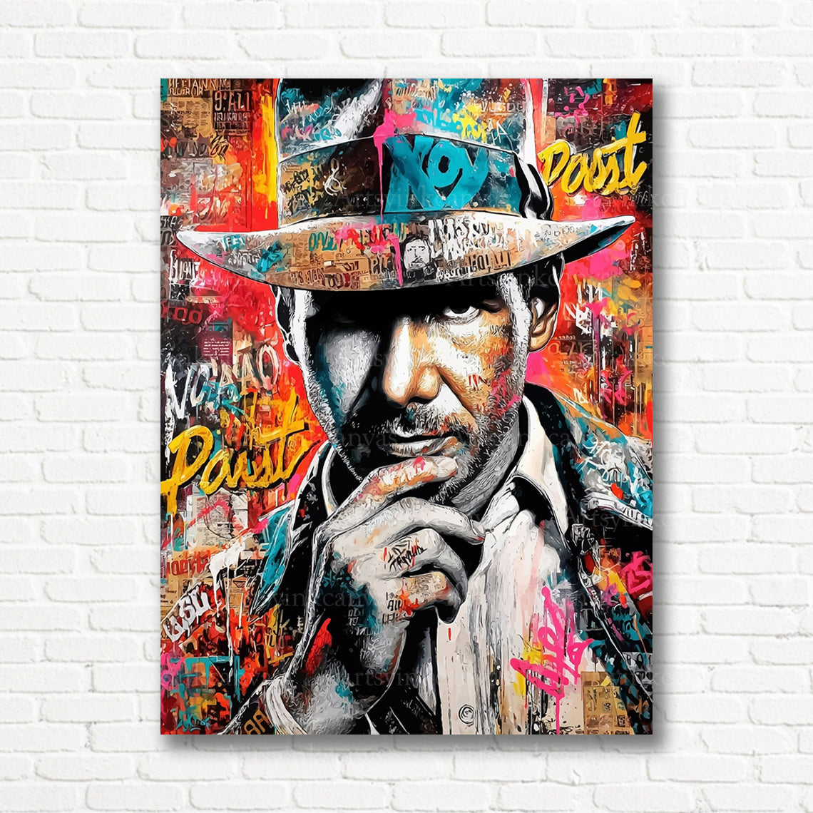 Indiana Jones adventure graffiti canvas print