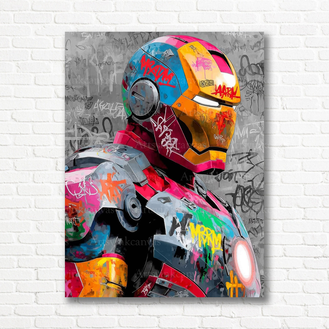 Iron Man futuristic graffiti canvas print