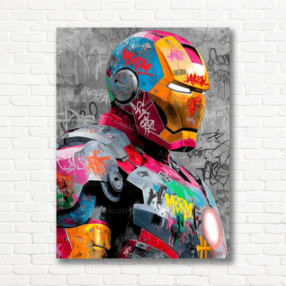 Iron Man futuristic graffiti canvas print
