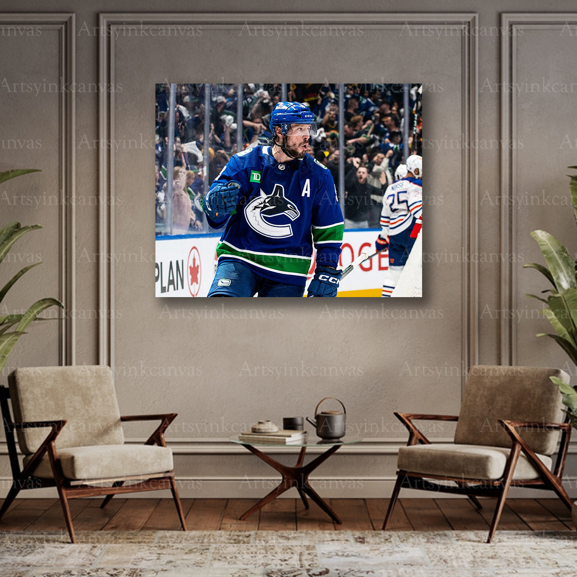 JT Miller collector hockey canvas art