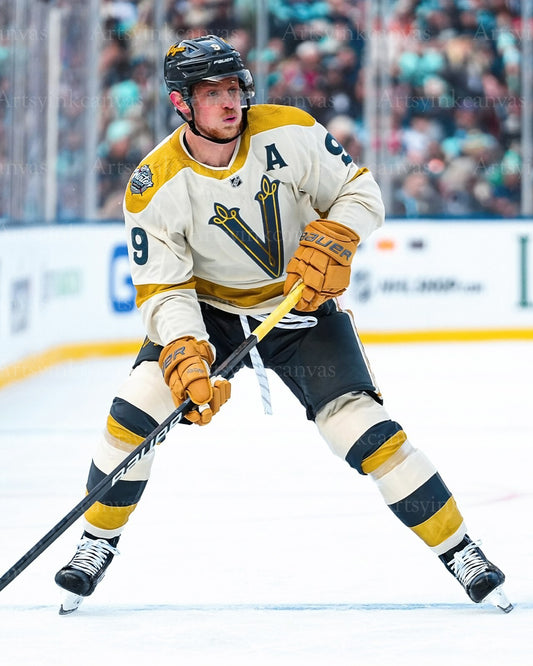Jack Eichel dekeing action Vegas Golden Knights canvas wall art