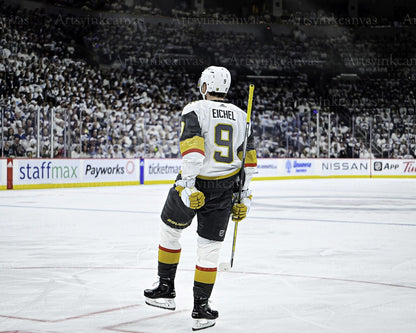 Jack Eichel goal celebration Vegas Golden Knights canvas wall art