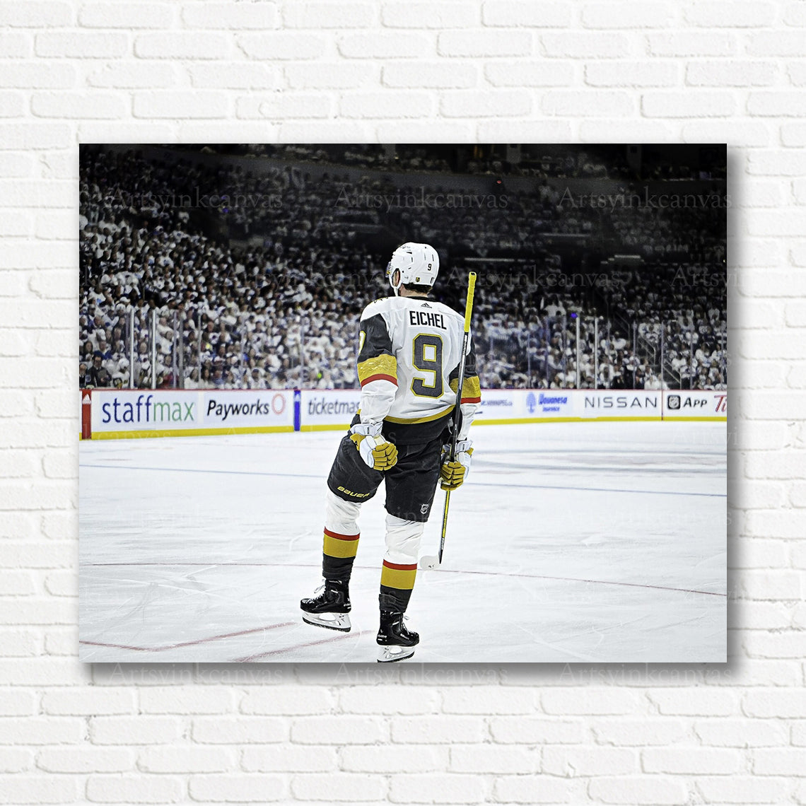 Jack Eichel Vegas Golden Knights celebration canvas print