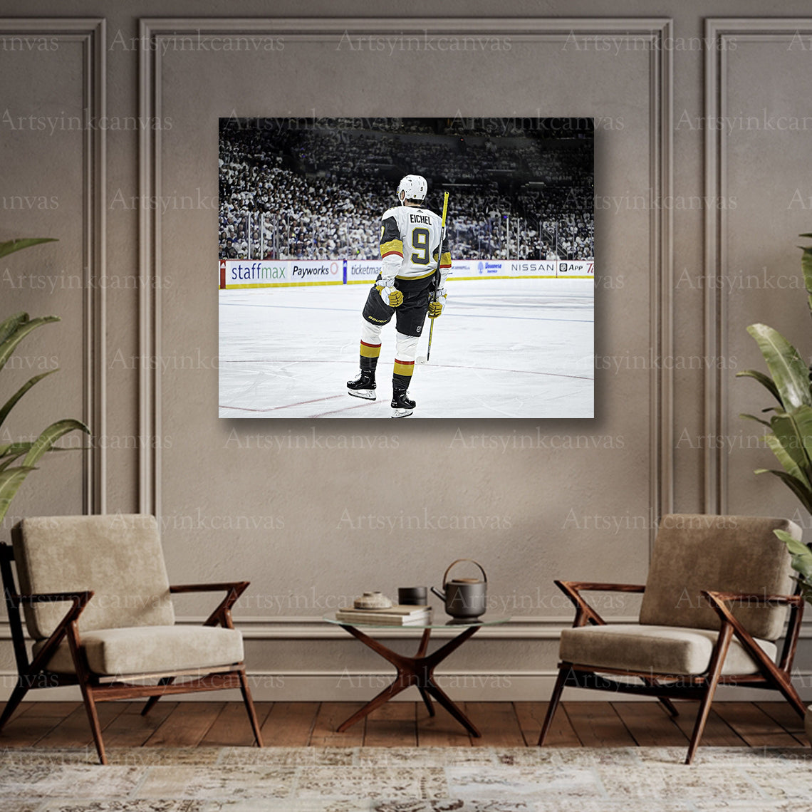 Jack Eichel collector hockey canvas art