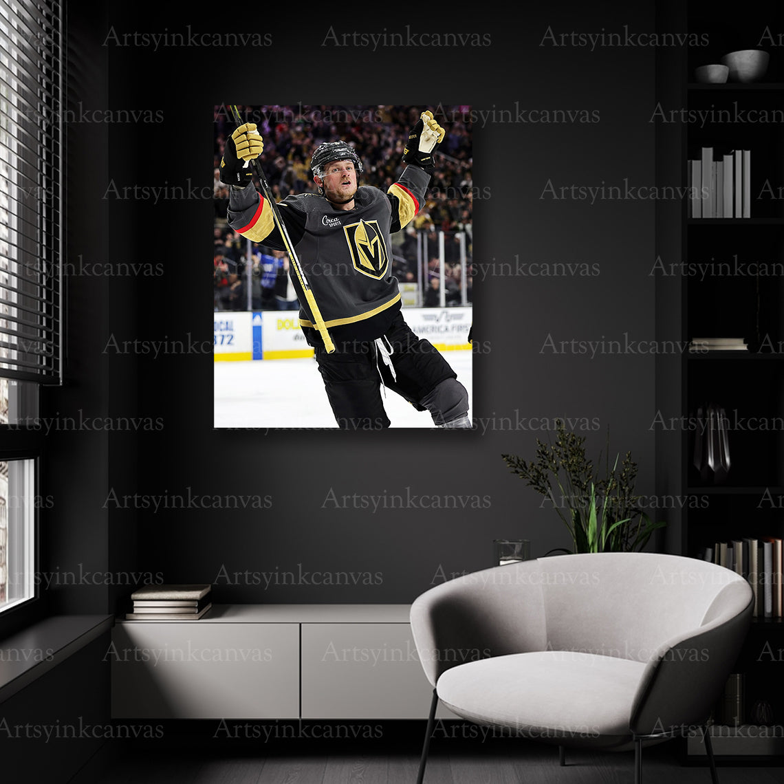 Jack Eichel scoring celebration wall decor