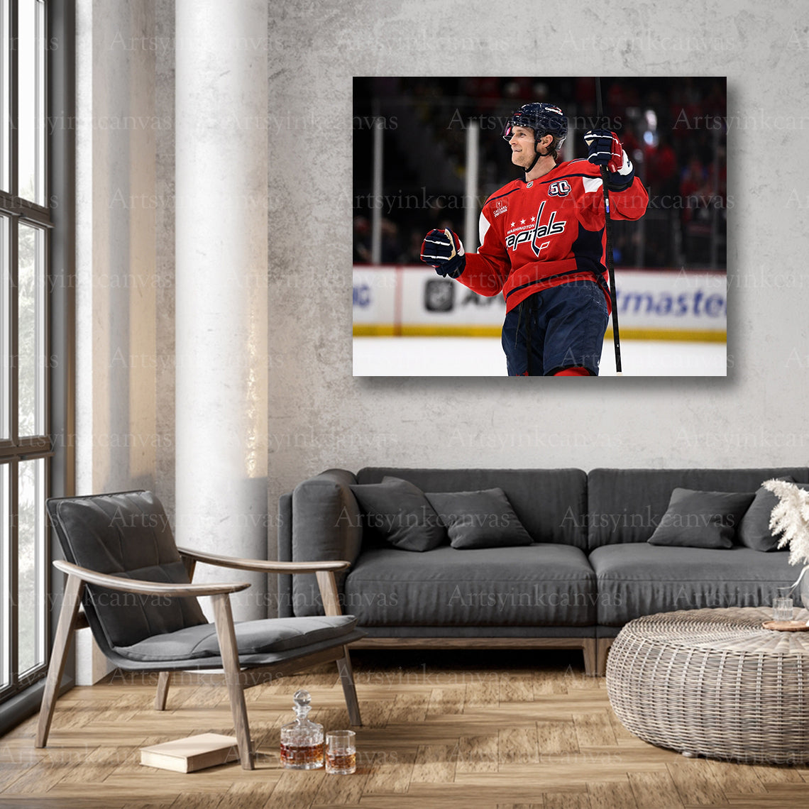 NHL defenseman goal celebration wall decor