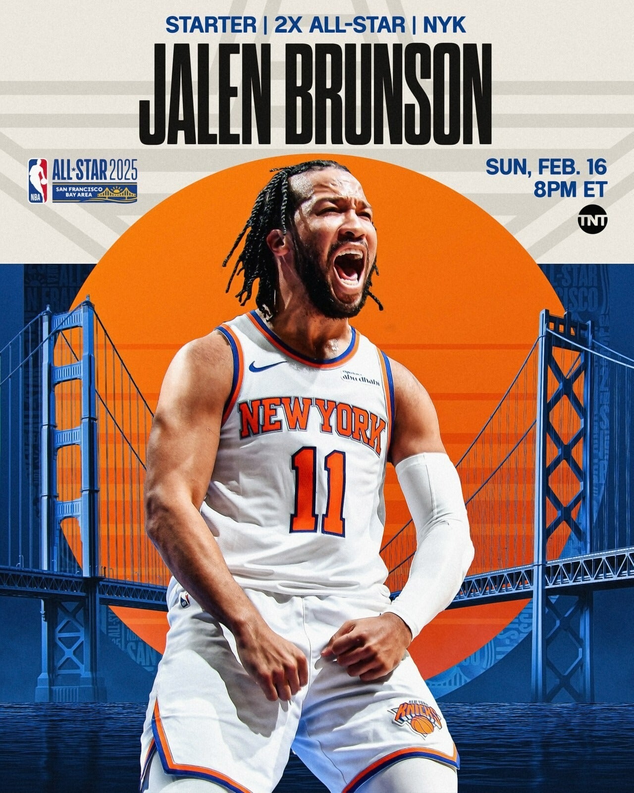 Jalen Brunson 2025 NBA All Star Game canvas wall art