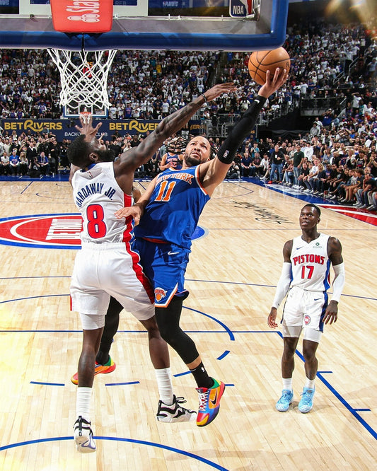 Jalen Brunson layup action New York Knicks canvas wall art