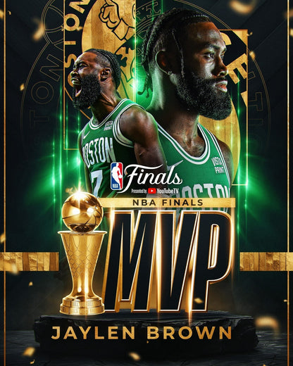 Jaylen Brown 2024 NBA Finals MVP collage canvas wall art