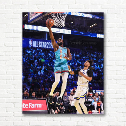 Jaylen Brown 2025 All-Star Game Layup Canvas Wall Art | Boston Celtics