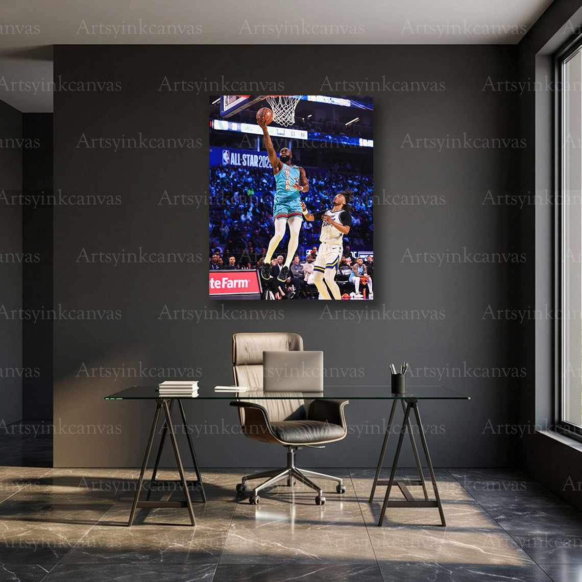 Jaylen Brown 2025 All-Star Game Layup Canvas Wall Art | Boston Celtics