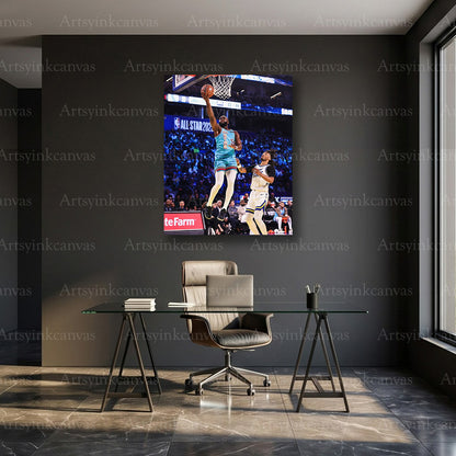 Jaylen Brown 2025 All-Star Game Layup Canvas Wall Art | Boston Celtics