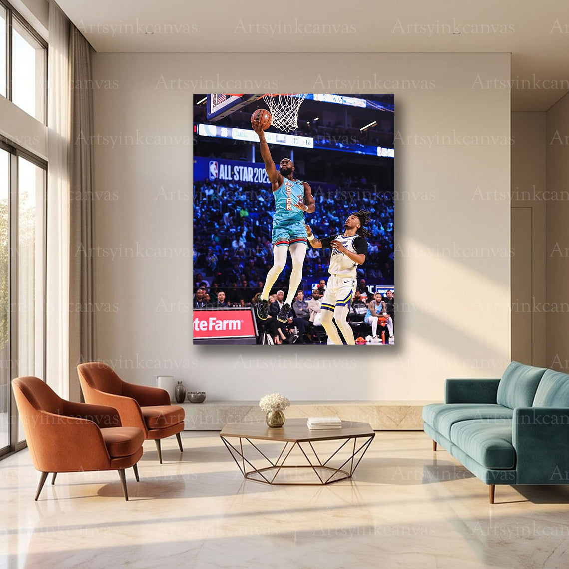 Jaylen Brown 2025 All-Star Game Layup Canvas Wall Art | Boston Celtics