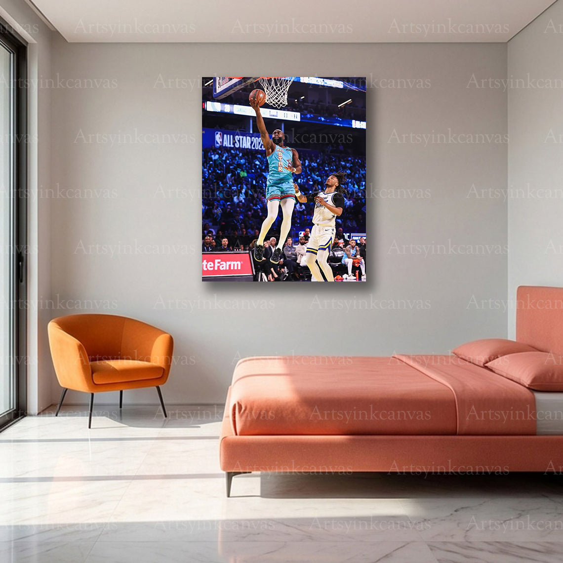 Jaylen Brown 2025 All-Star Game Layup Canvas Wall Art | Boston Celtics