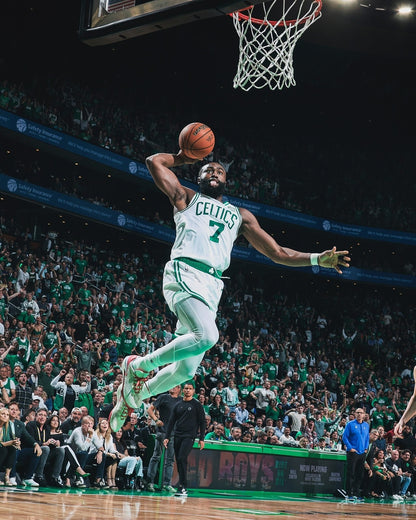 Jaylen Brown mid-air dunk Boston Celtics canvas wall art
