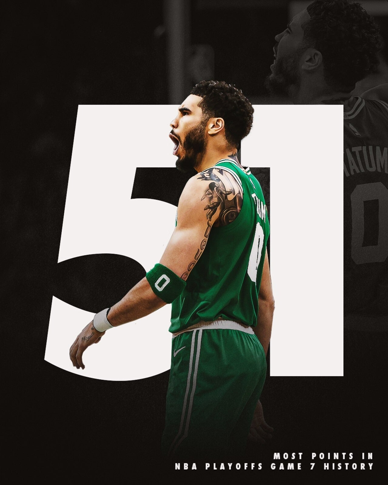 Jayson Tatum 51-point Game 7 history Boston Celtics canvas wall art