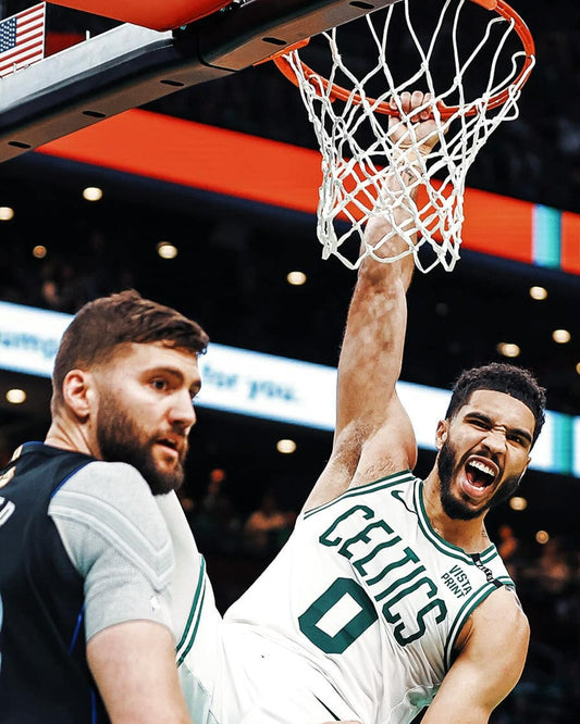 Jayson Tatum dunk hang Boston Celtics canvas wall art