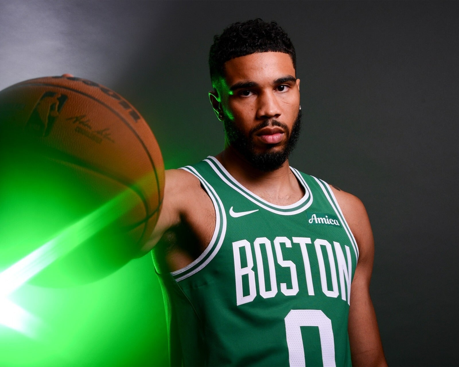 Jayson Tatum media day shoot Boston Celtics canvas wall art