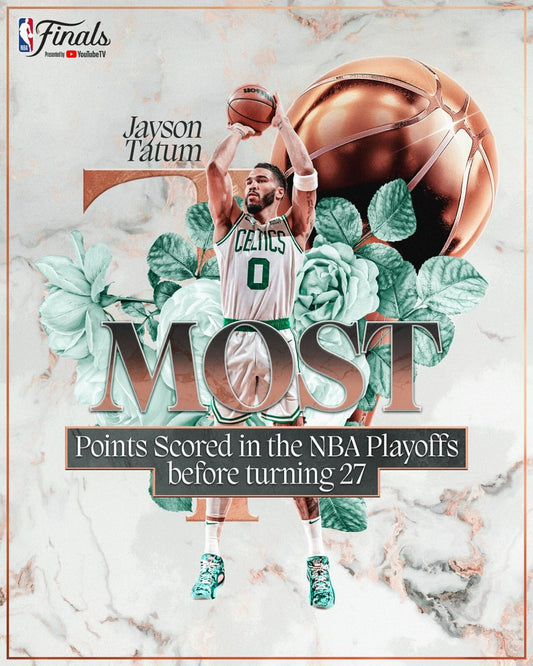Jayson Tatum playoff record canvas print
