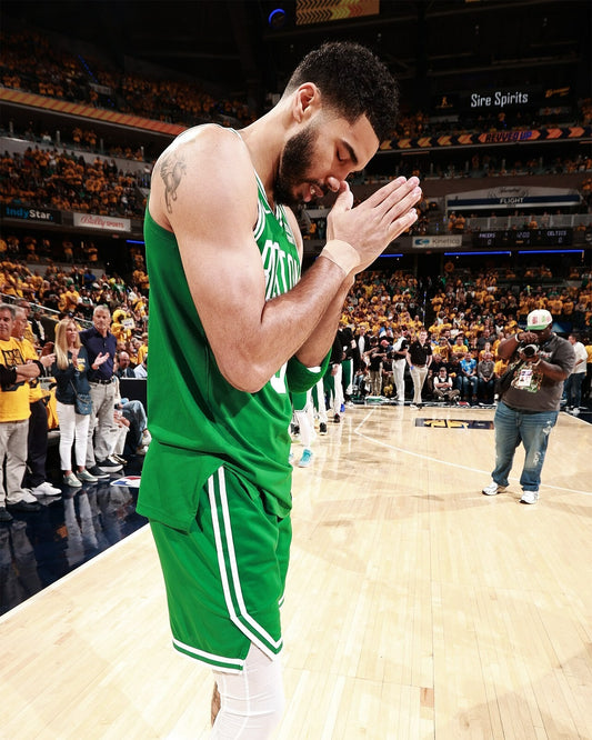 Jayson Tatum praying hands Boston Celtics canvas wall art