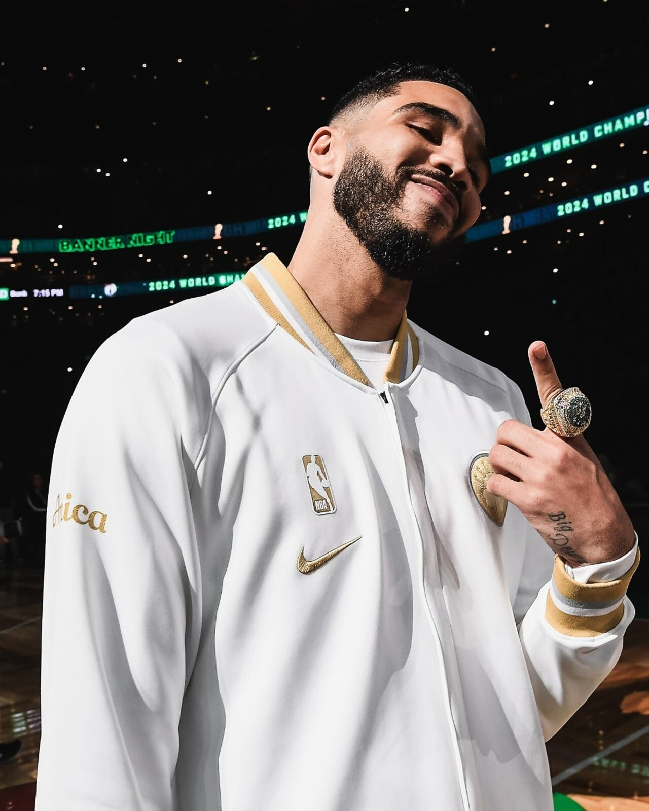 Jayson Tatum Ring Night Boston Celtics canvas wall art