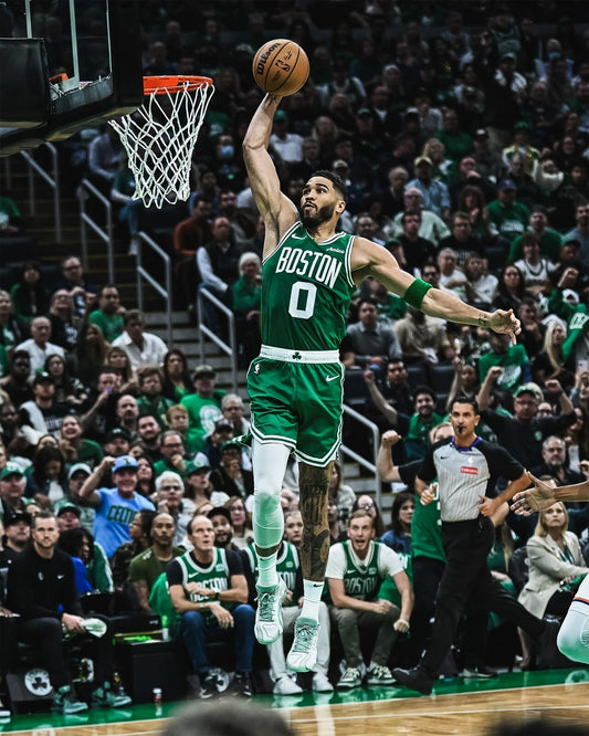 Jayson Tatum slam dunk jump Boston Celtics canvas wall art