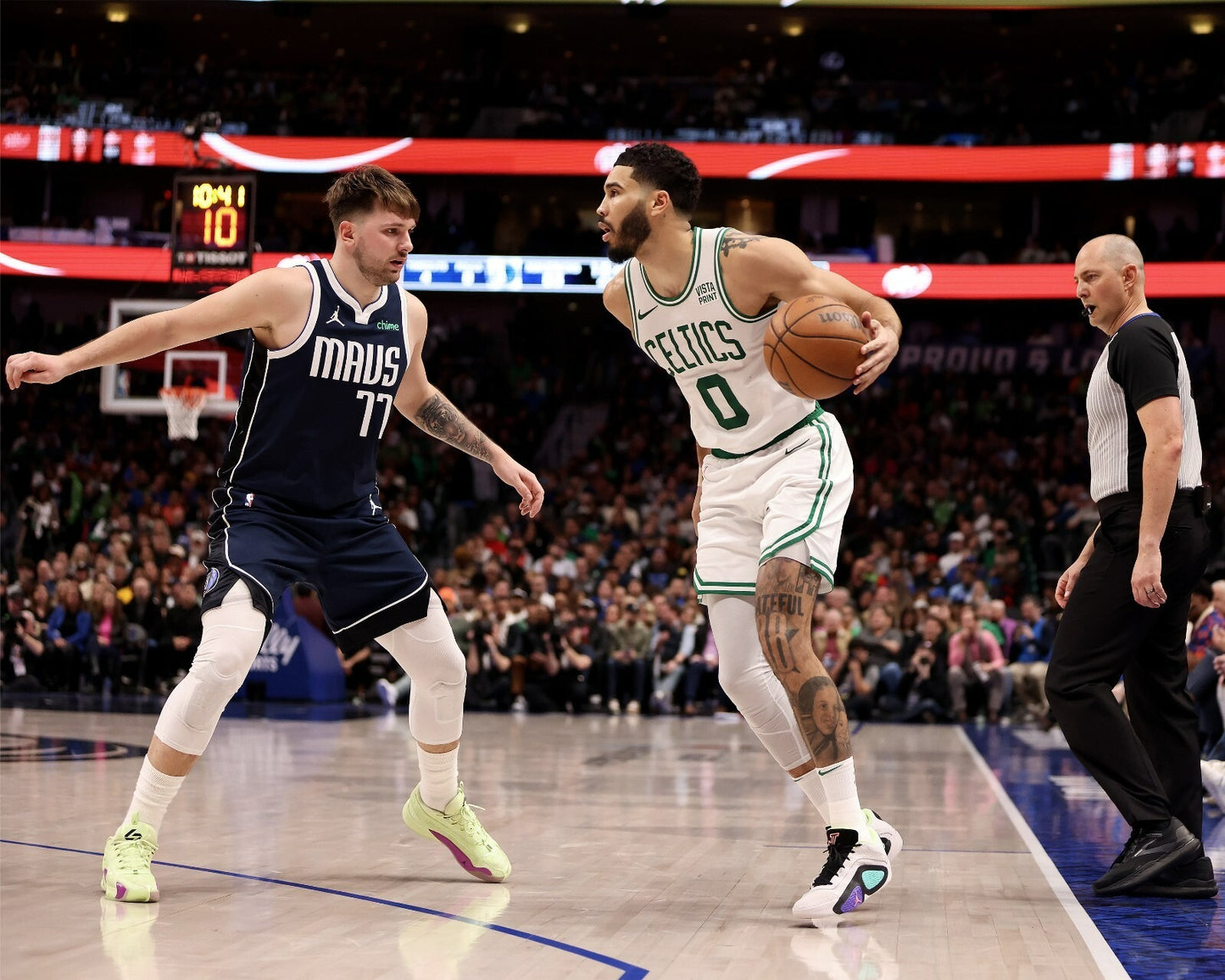 Jayson Tatum vs Luka Dončić 2024 NBA Finals canvas wall art