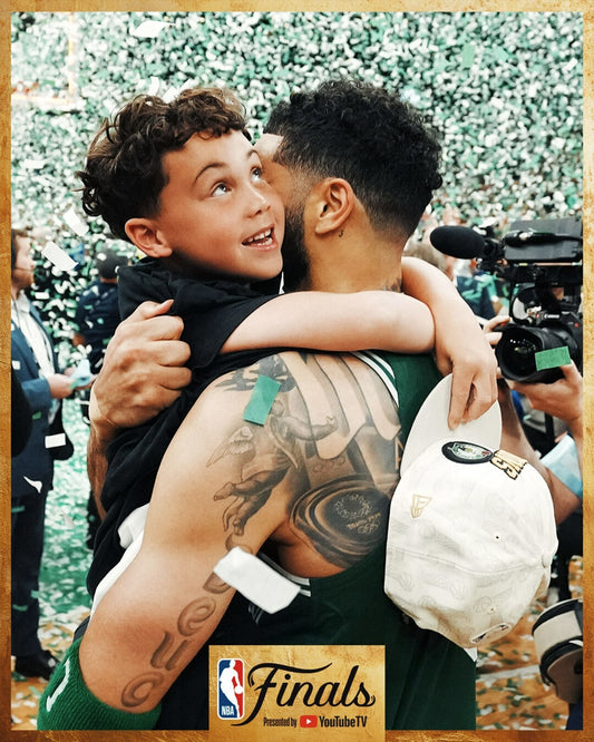 Jayson Tatum with son Boston Celtics canvas wall art