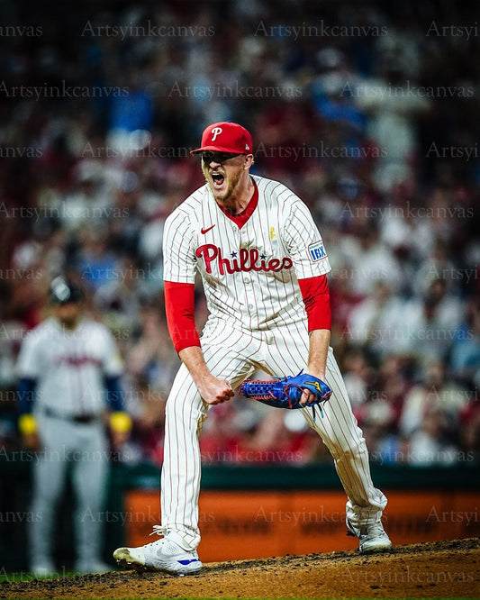 Jeff Hoffman on field scream canvas wall art