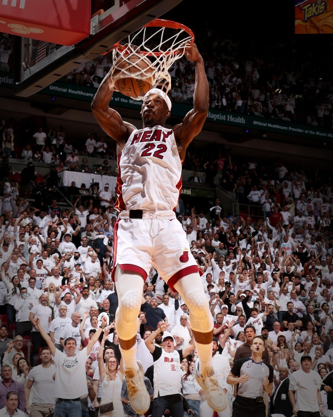 Jimmy Butler aerial dunk Miami Heat canvas wall art