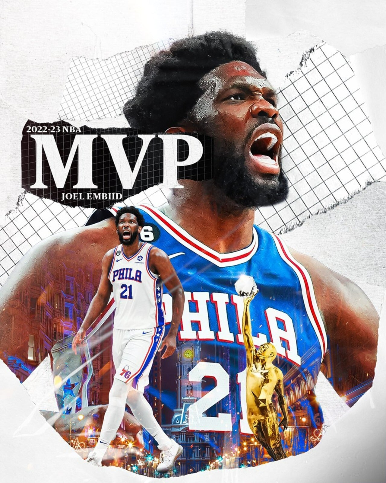 Joel Embiid MVP Philadelphia 76ers canvas wall art