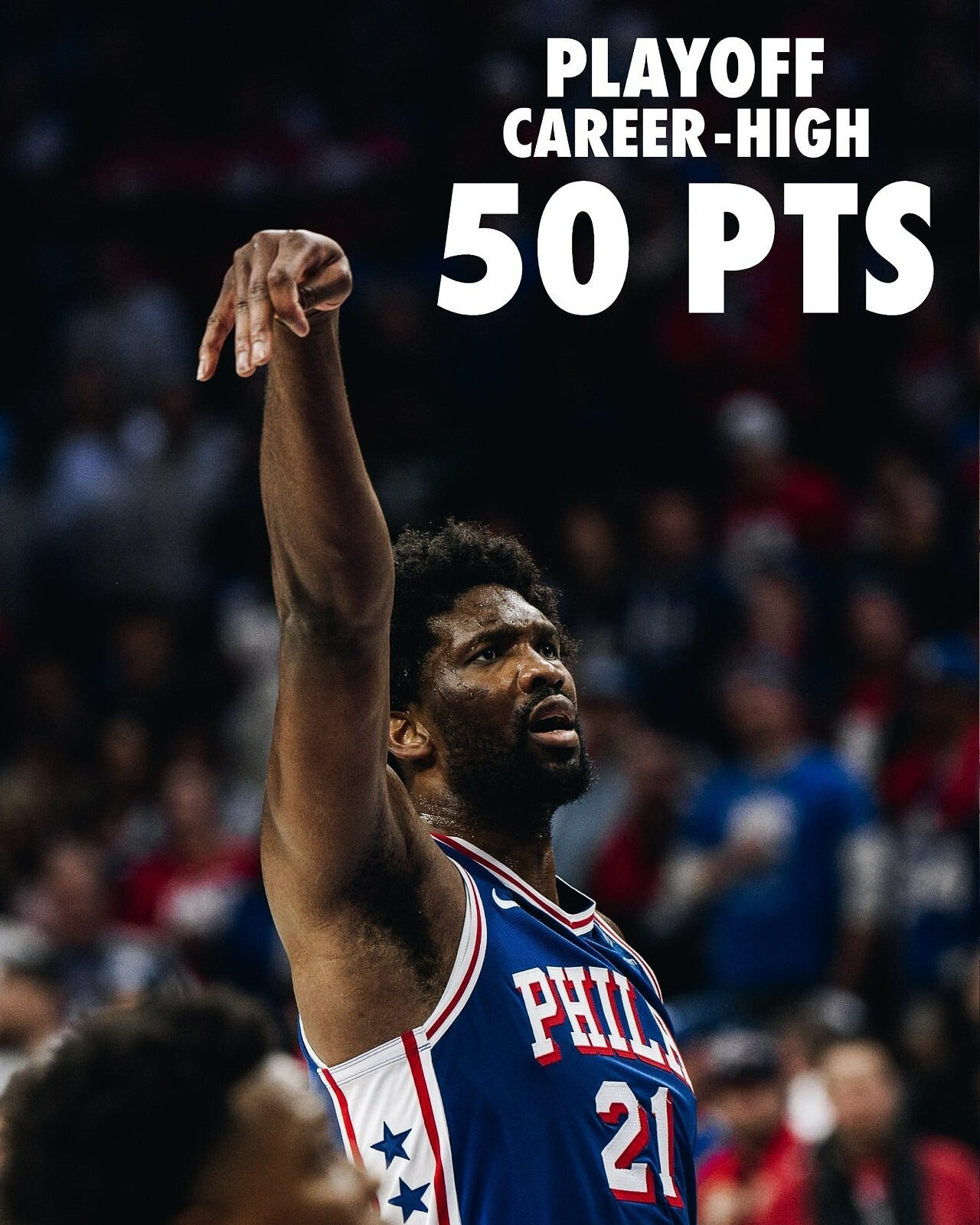 Joel Embiid playoff career-high 50 points canvas wall art
