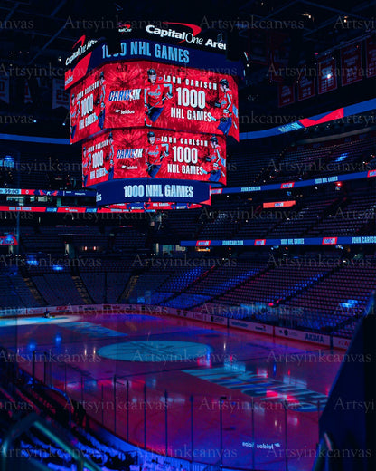 John Carlson 1000 Games Stadium Celebration canvas wall art