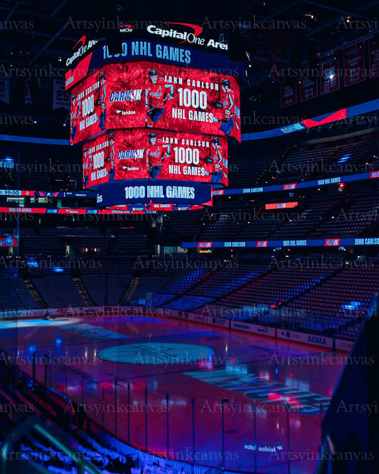 John Carlson 1000 Games Stadium Celebration canvas wall art
