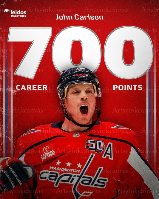 John Carlson 700 Career Games Collage canvas wall art