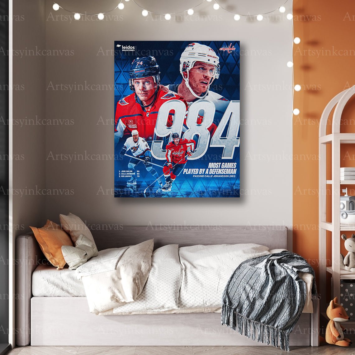 Premium John Carlson Capitals record canvas print