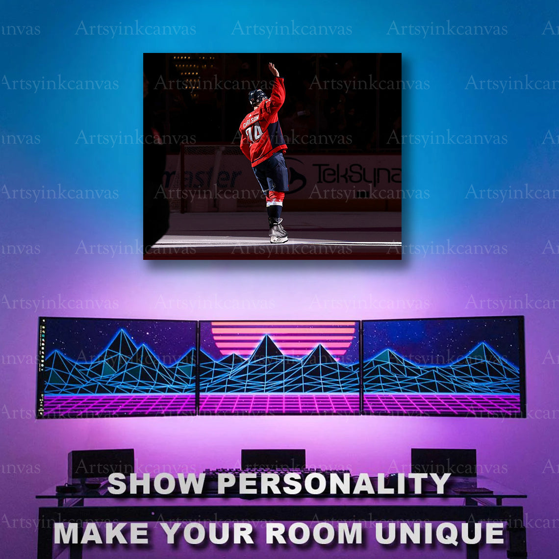 John Carlson postgame celebration artwork