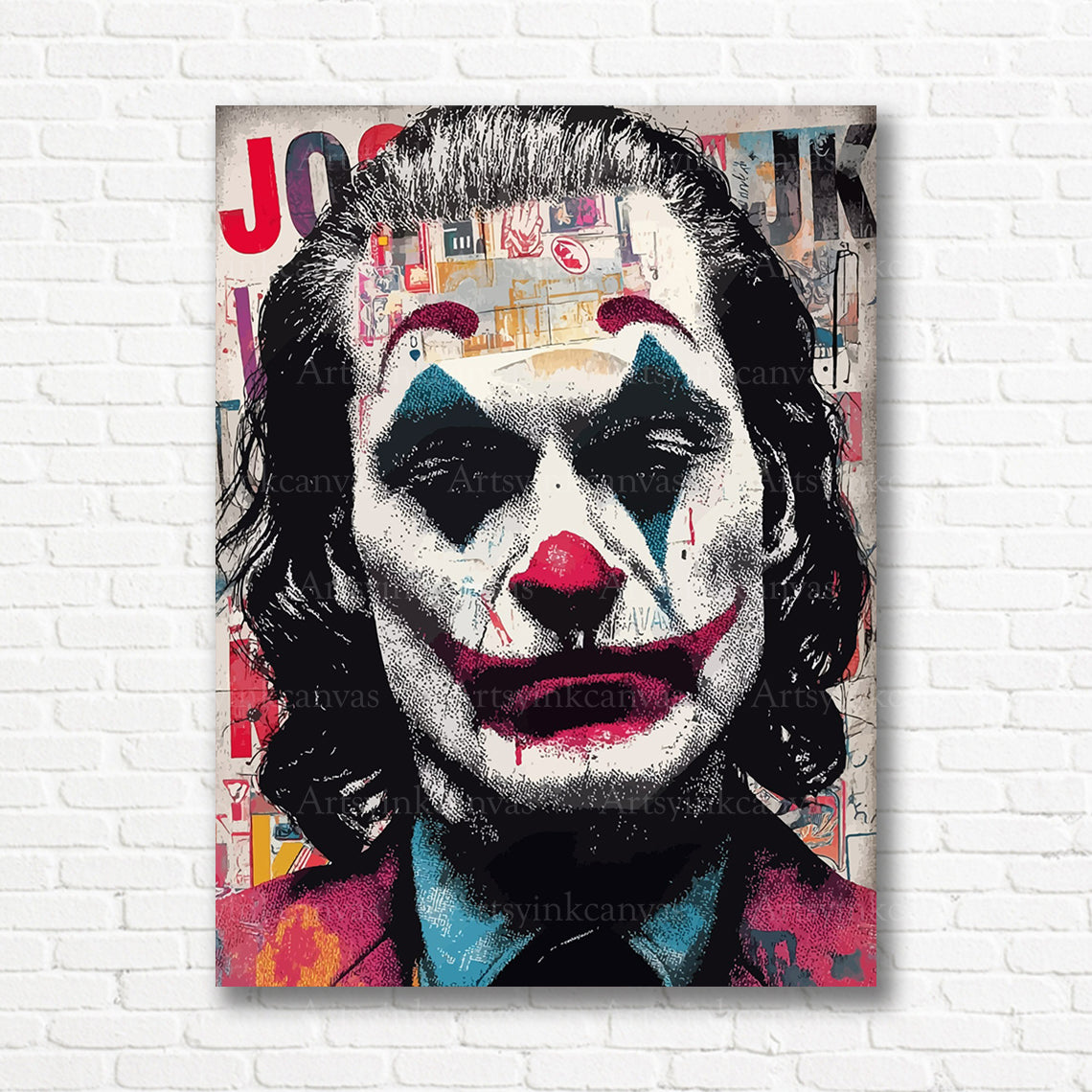 Joker dark graffiti canvas print