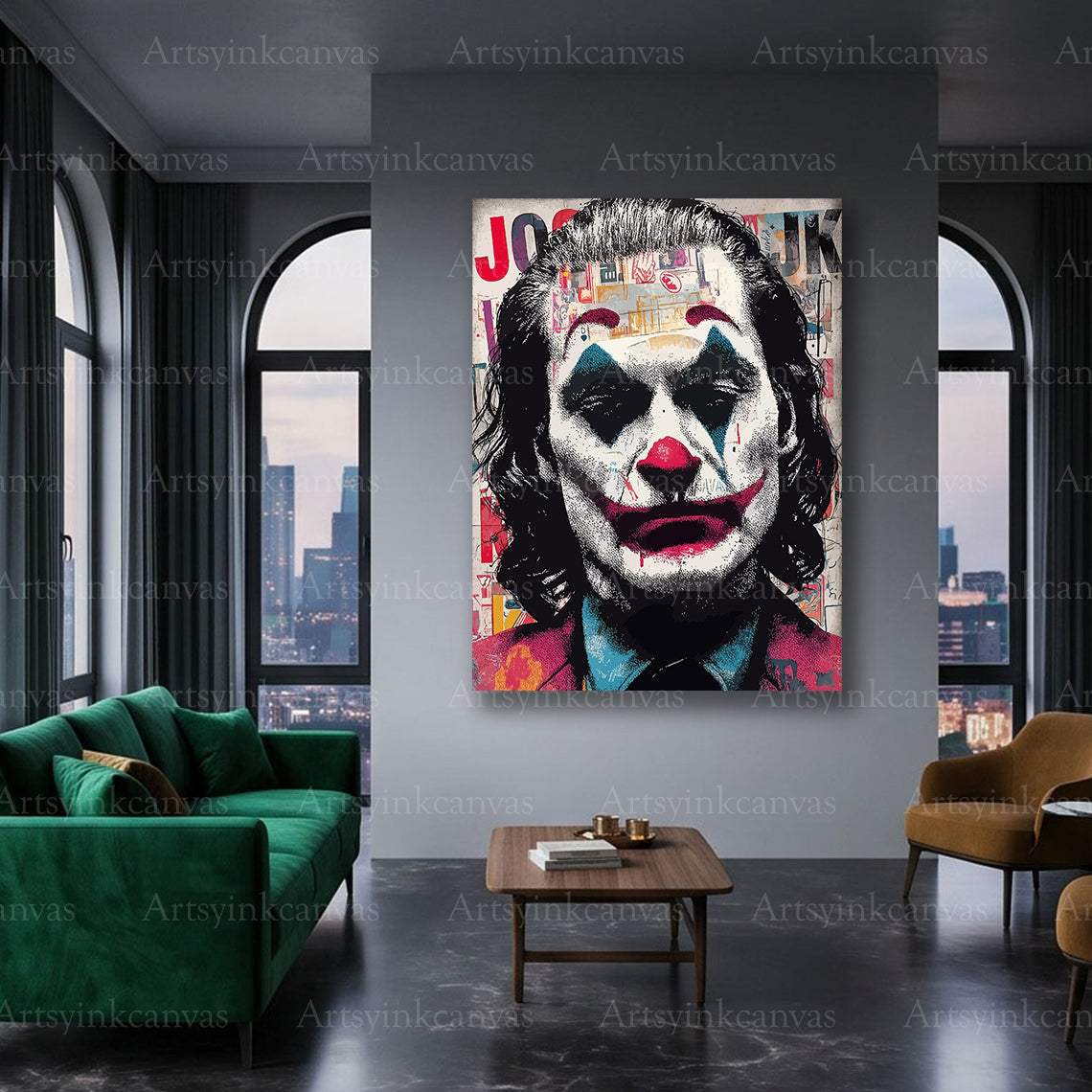 Joker urban character canvas wall art