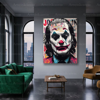 Joker urban character canvas wall art