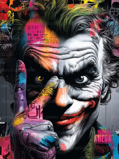 Joker Dark Smile graffiti canvas wall art