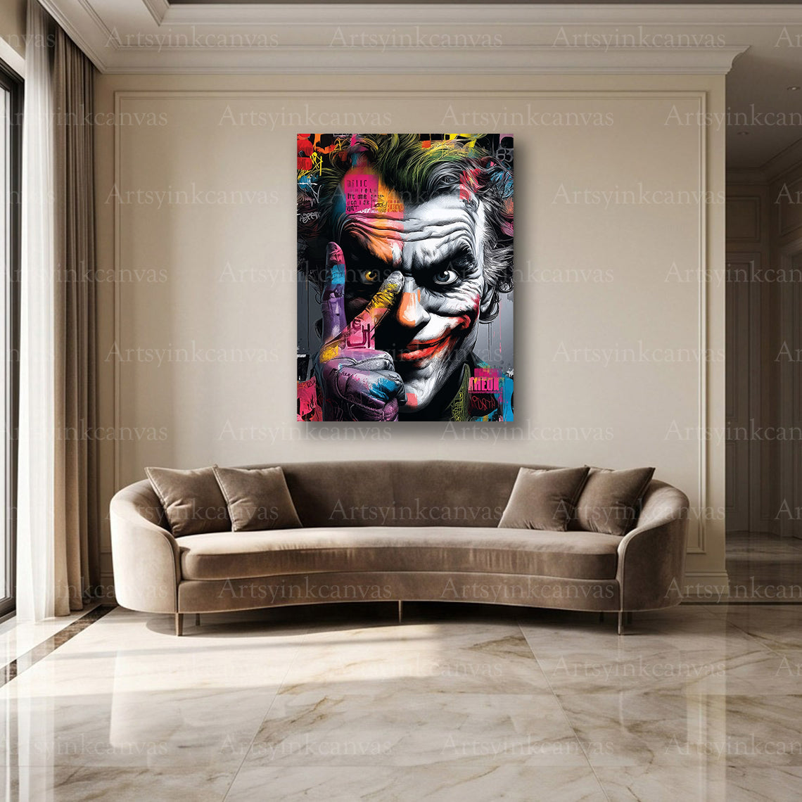 Joker sinister smile urban wall decor