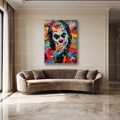 Joker Gotham inspired graffiti wall artwork