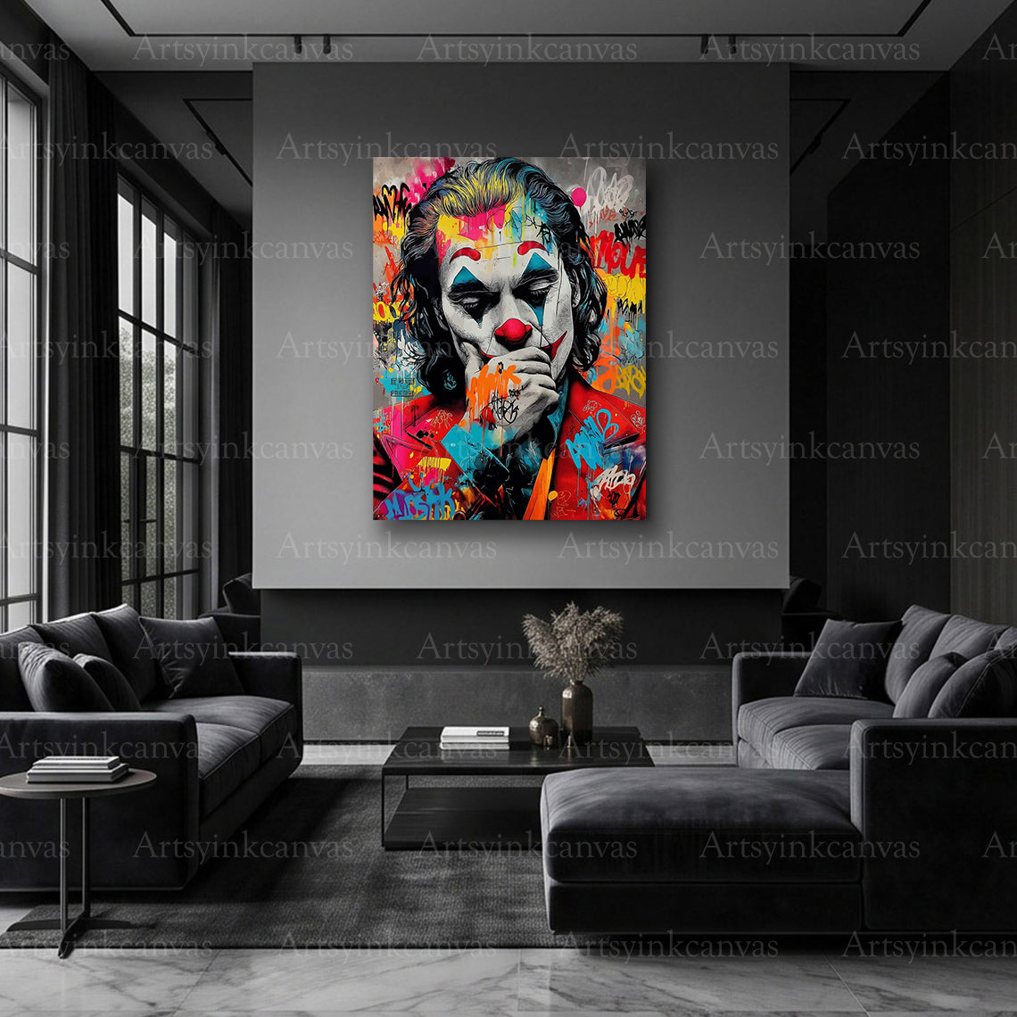 Dark Joker character canvas wall decor for fans