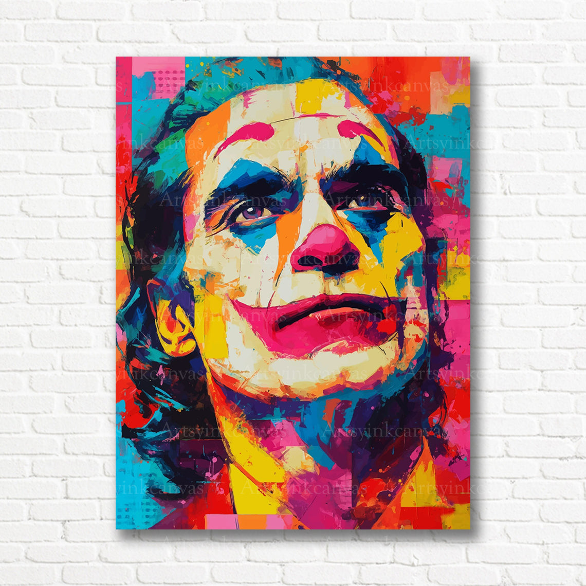 Joker modern graffiti canvas print