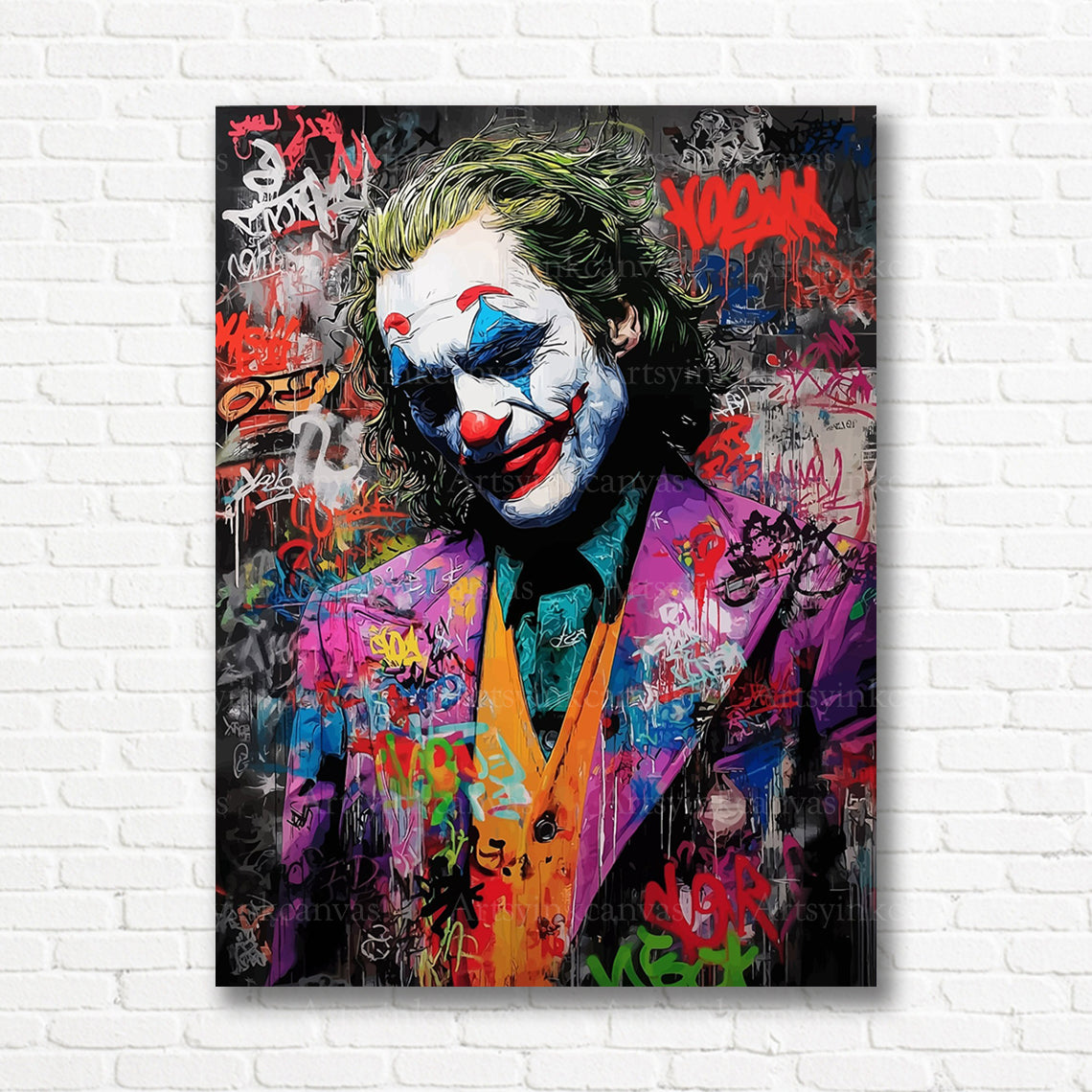 Joker graffiti canvas print