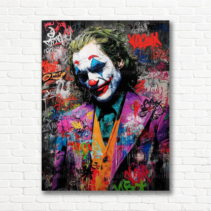 Joker graffiti canvas print